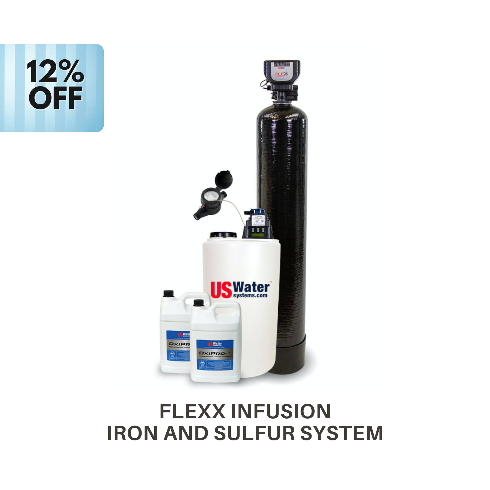 flexx infusion iron and sulfur filter system for water treatment by us water systems best for well water applications