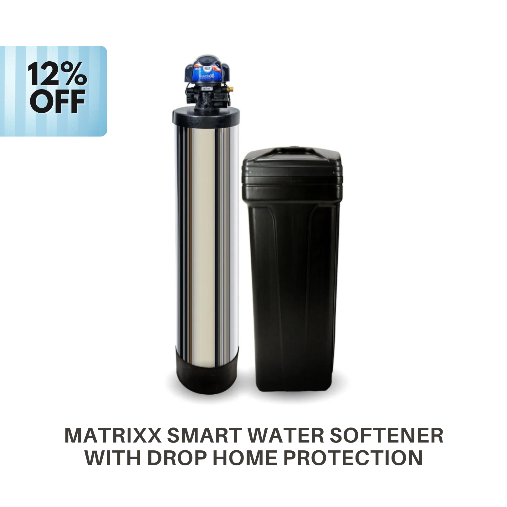 matrixx smart water softener with drop leak detection home protection technology